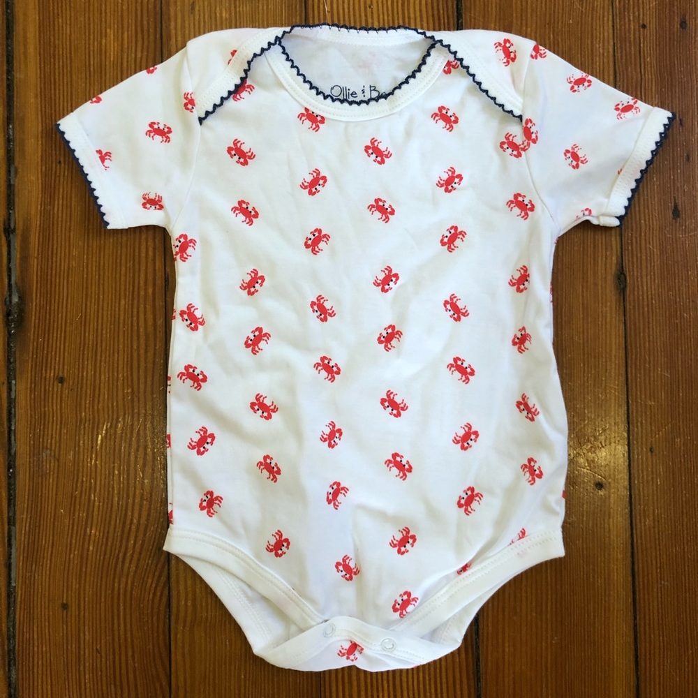 NWT Ollie and Bess Crab onesies 3-6m
